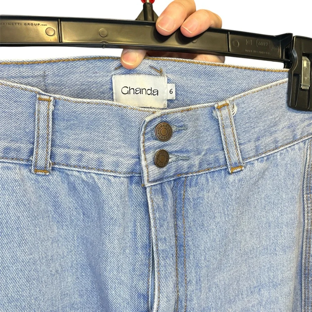 Ghanda Women’s Wide Leg Flare Leg Bell Bottom Charlie Jeans in Boston Blue Boho - Picture 9 of 14